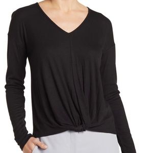 H by Bordeaux Long Sleeve Twist Front Top Women’s M Black